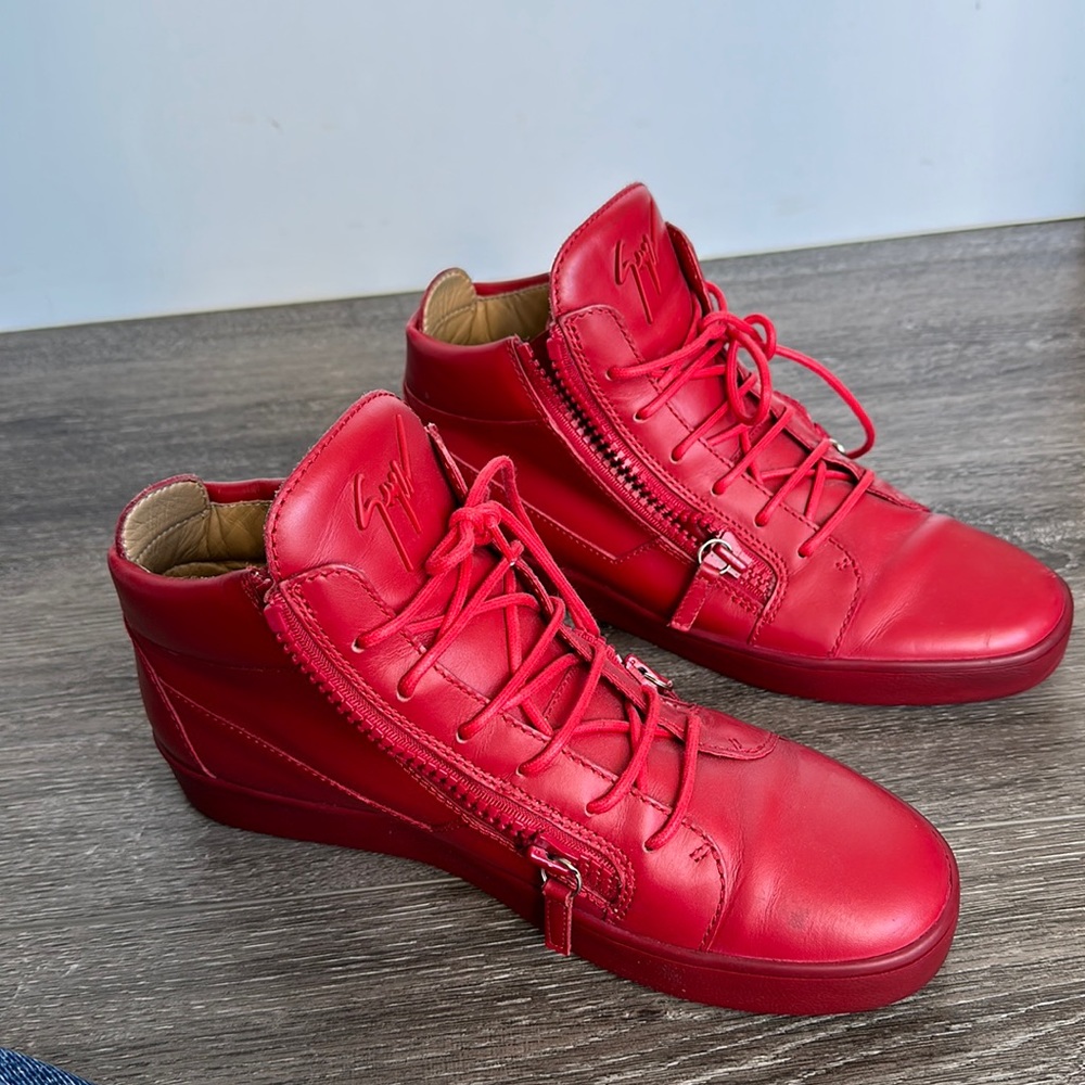RED GIUSEPPE ZANOTTI Leather Sneakers